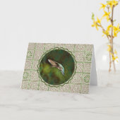 Hummingbird in Flight  Pattern Art Kaart (Gele Bloem)