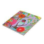 Hummingbird in Pink Tile Tegeltje (Zijkant)