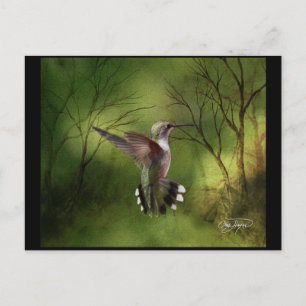 Hummingbird in vlucht briefkaart