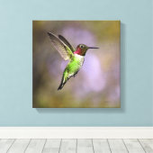 Hummingbird in vlucht canvas afdruk (Insitu (Houten vloer))