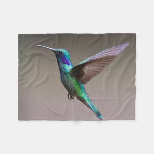 Hummingbird in vlucht fleece deken (Voorkant (Horizontaal))