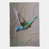 Hummingbird in vlucht theedoek (Verticaal)