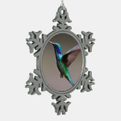 Hummingbird in vlucht tin sneeuwvlok ornament (Links)