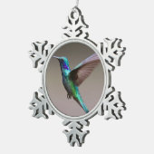 Hummingbird in vlucht tin sneeuwvlok ornament (Rechts)