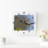 Hummingbird in vlucht vierkante klok (Huis)