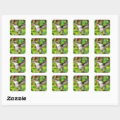 Hummingbird in vlucht vierkante sticker (Vel)