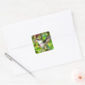 Hummingbird in vlucht vierkante sticker (Envelop)