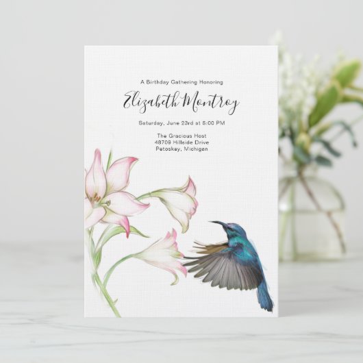 Hummingbird Invitation Kaart (Staand voorkant)