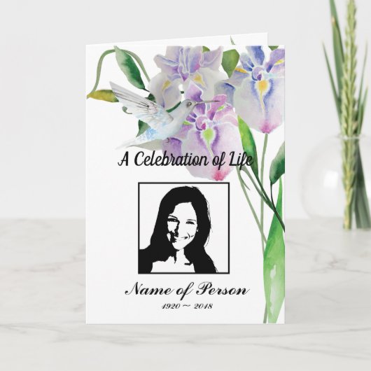 Hummingbird & Iris begrafenisprogramma Programma (Voorkant)