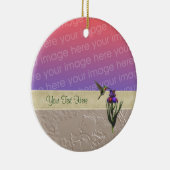 Hummingbird Iris blaast je fotoornament aan Keramisch Ornament (Rechts)
