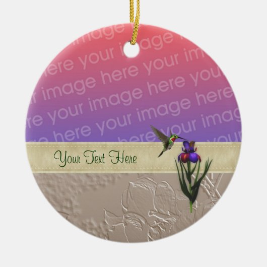 Hummingbird Iris blaast je fotoornament aan Keramisch Ornament (Voorkant)