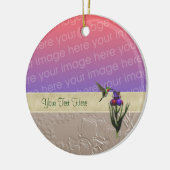 Hummingbird Iris blaast je fotoornament aan Keramisch Ornament (Links)