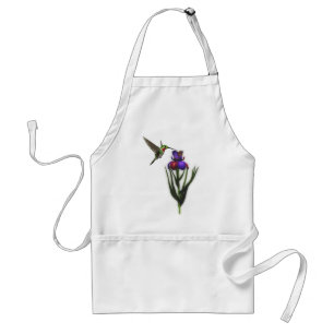 Hummingbird Iris Flower Apron Standaard Schort