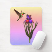 Hummingbird Iris Flower Art Muismat (Met muis)