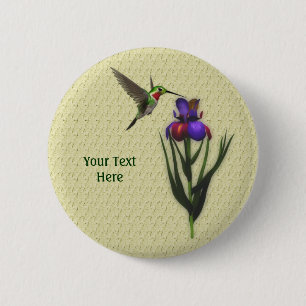 Hummingbird Iris Flower Button