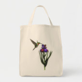 Hummingbird Iris Flower Canvas tas (Voorkant)