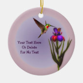 Hummingbird Iris Flower Personalized Keramisch Ornament (Voorkant)