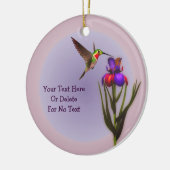 Hummingbird Iris Flower Personalized Keramisch Ornament (Links)