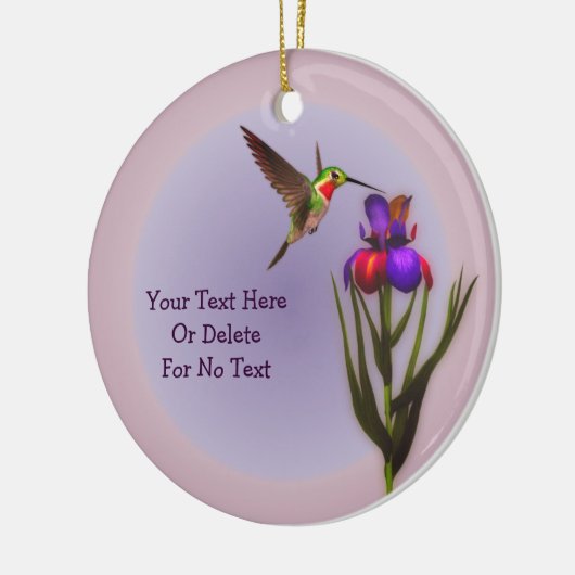 Hummingbird Iris Flower Personalized Keramisch Ornament (Links)