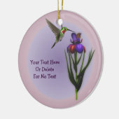 Hummingbird Iris Flower Personalized Ornament (Links)
