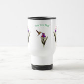 Hummingbird Iris Flower Personalized Reisbeker (Center)