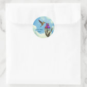 Hummingbird Iris Flower Personalized Ronde Sticker (Tas)