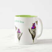 Hummingbird Iris Flower Personalized Tweekleurige Koffiemok (Voorkant rechts)