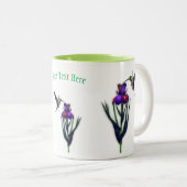 Hummingbird Iris Flower Personalized Tweekleurige Koffiemok (Voorkant rechts)