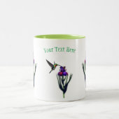 Hummingbird Iris Flower Personalized Tweekleurige Koffiemok (Center)