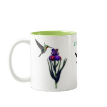 Hummingbird Iris Flower Personalized