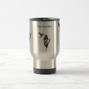 Hummingbird Iris Flower Travel Mug Reisbeker