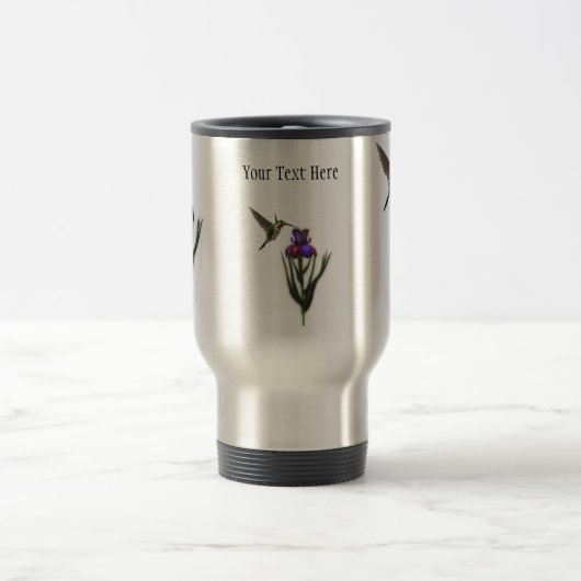 Hummingbird Iris Flower Travel Mug Reisbeker (Center)
