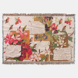 Hummingbird Island Floral Bermuda Poems Blanket Deken
