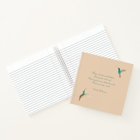 Hummingbird Journal met Emily Dickinson Quote Notitieboek (Binnen)