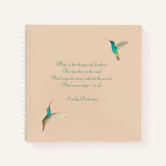 Hummingbird Journal met Emily Dickinson Quote Notitieboek (Voorkant)
