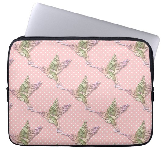 Hummingbird Joy Laptop Hoesje Laptop Sleeve (Voorkant)