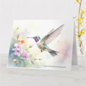 Hummingbird Kaart (Gele Bloem)