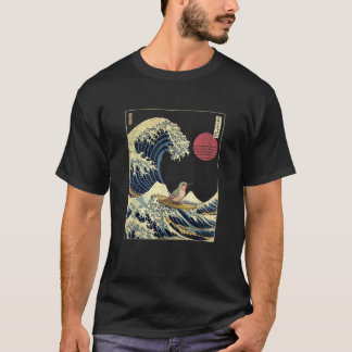 Hummingbird Kanagawa Wave Funny Surf Animal T-shirt