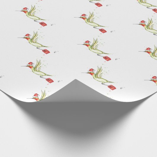 Hummingbird kerstaking cadeaupapier (Hoek)