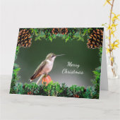 Hummingbird kerstkaart kaart (Gele Bloem)