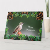 Hummingbird kerstkaart kaart (Voorkant)