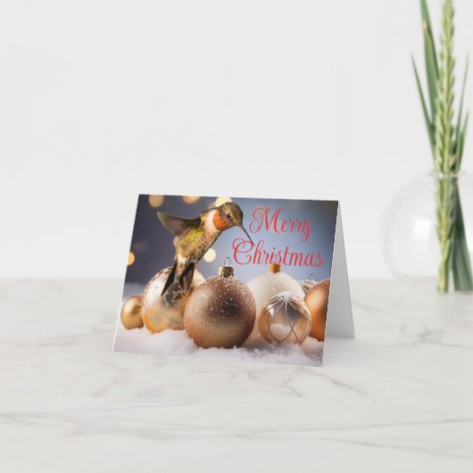Hummingbird kerstkaart kaart (Voorkant)
