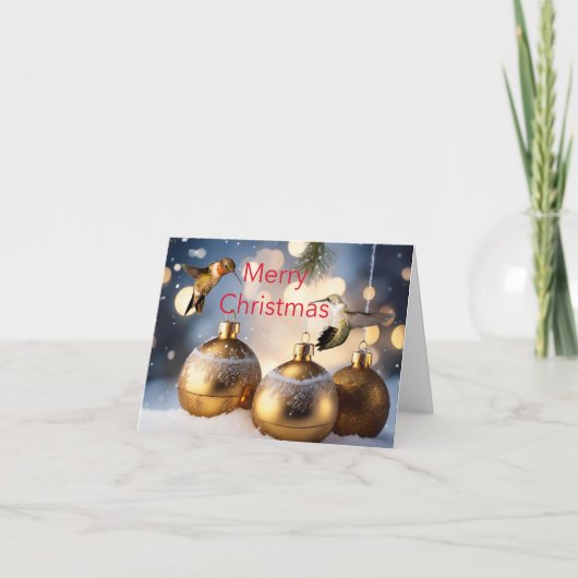 Hummingbird kerstkaart kaart (Voorkant)