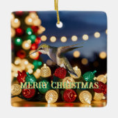 Hummingbird kerstversiering keramisch ornament (Voorkant)