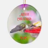 Hummingbird kerstversiering keramisch ornament (Links)