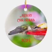 Hummingbird kerstversiering keramisch ornament (Achterkant)