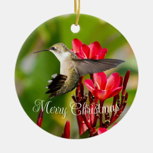 Hummingbird kerstversiering keramisch ornament (Voorkant)
