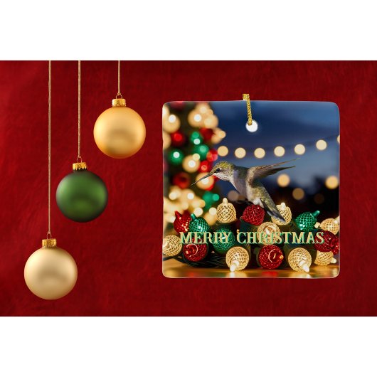 Hummingbird kerstversiering keramisch ornament