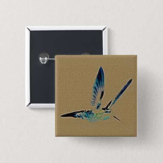 Hummingbird King Square Button (Voorkant /achterkant)