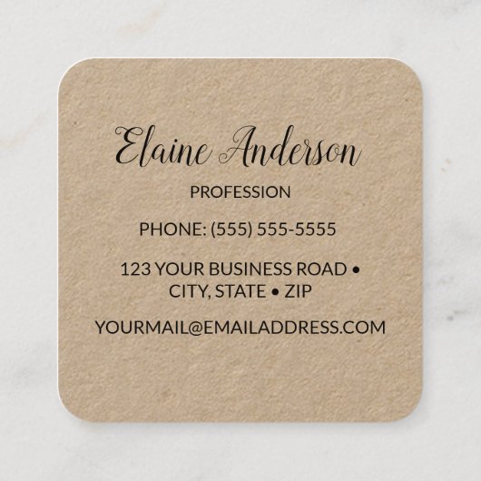 Hummingbird Kraft Square Visitekaartje (Achterkant)